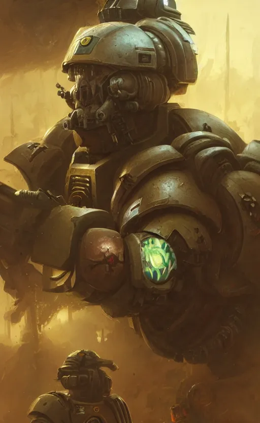 Prompt: portrait of a 4 0 k space marine with a bushy moustache, concept art, moustache, fantasy, highly detailed, cinematic lighting, digital painting by greg rutkowski