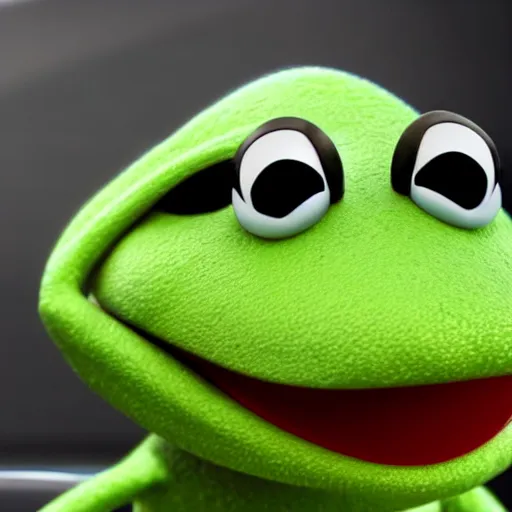 Prompt: a close up photo of a kermit the frog driving a mercedes, palm trees, close up, octane render, unreal engine, hyperdetailed