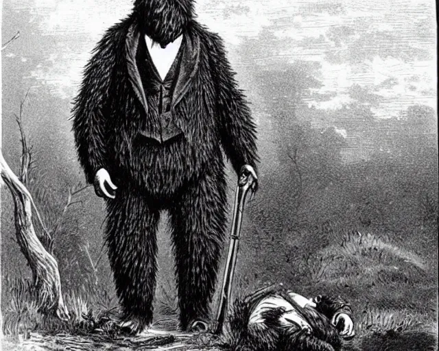 Image similar to 1870s sasquatch