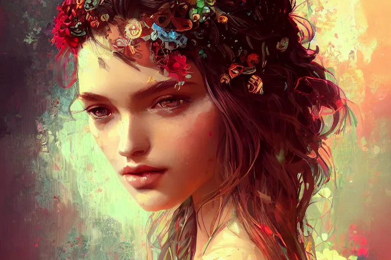 Prompt: a beautiful bohemian girl, intricate, highly detailed, digital painting, pixiv, artstation, official media, concept art, rich vivid colors, ambient lighting, sharp focus, illustration, art by wlop