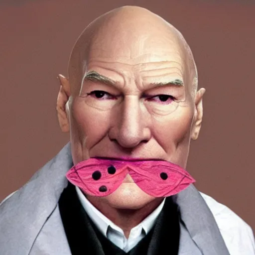 Image similar to photo of a hybrid between patrick star and patrick stewart