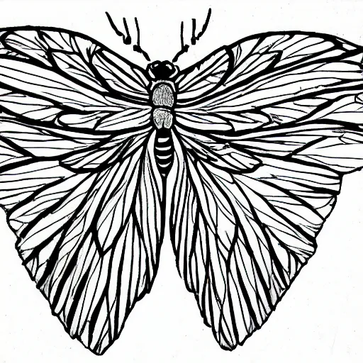 Image similar to insect wings, line art