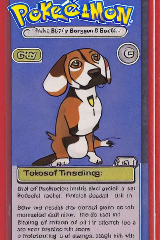 Prompt: pokemon trading card of a beagle