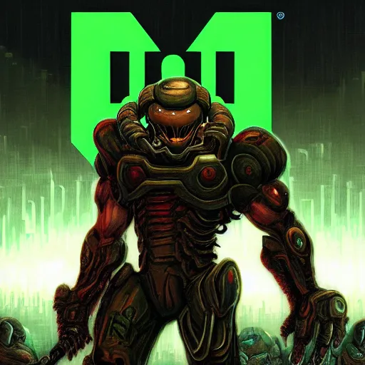 Prompt: Doom PC game desktop art
