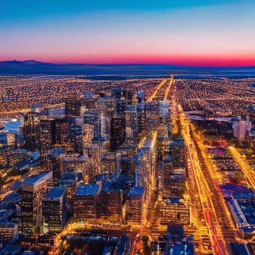 Prompt: aerial photography of seattle washington, drone capture, golden hour