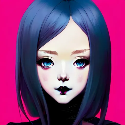 Image similar to a beautiful slim shy blonde goth girl ignores you, art by ilya kuvshinov and lois van baarle and ross tran and range murata and artgerm and andy warhol, norman rockwell, digital art, highly detailed, profile picture, intricate, sharp focus, mystical trending on artstation hq, deviantart, pinterest, unreal engine 5, 4 k uhd image