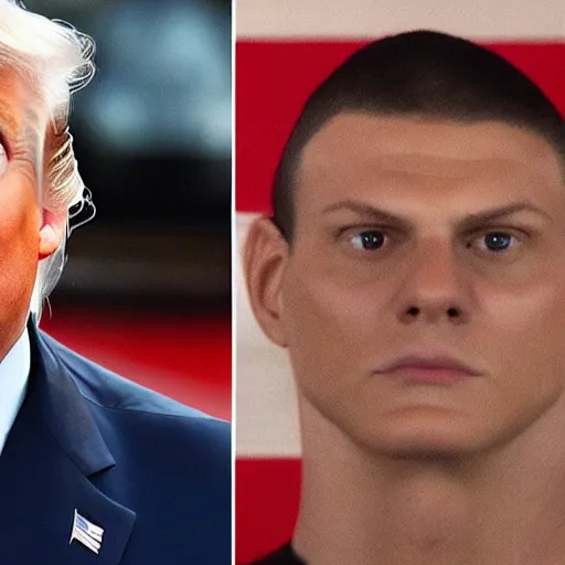 Prompt: donald trump as michael scofield