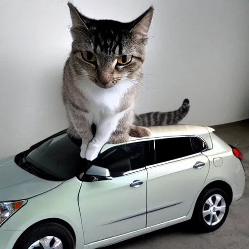 Image similar to cat on a car