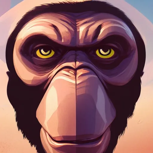 Image similar to face icon stylized minimalist planet of the apes, loftis, cory behance hd by jesper ejsing, by rhads, makoto shinkai and lois van baarle, ilya kuvshinov, rossdraws global illumination