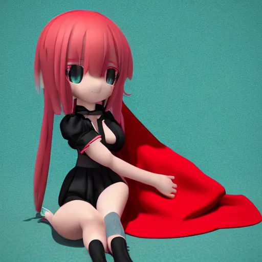 Prompt: cute fumo plush of a centaur girl in a red and black dress and top, anime, cel shaded pbr, vray