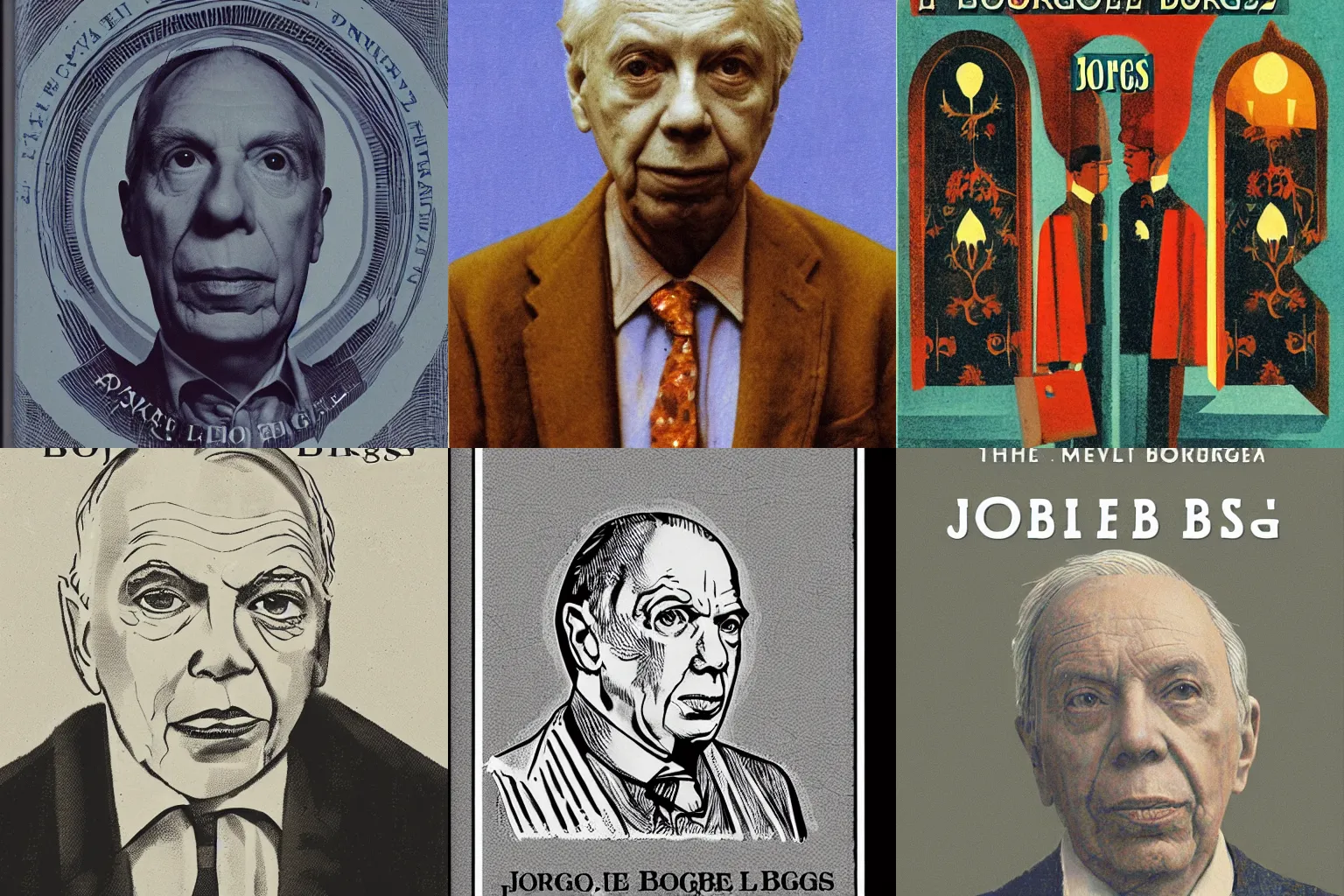 Prompt: Jorge Luis Borges book cover