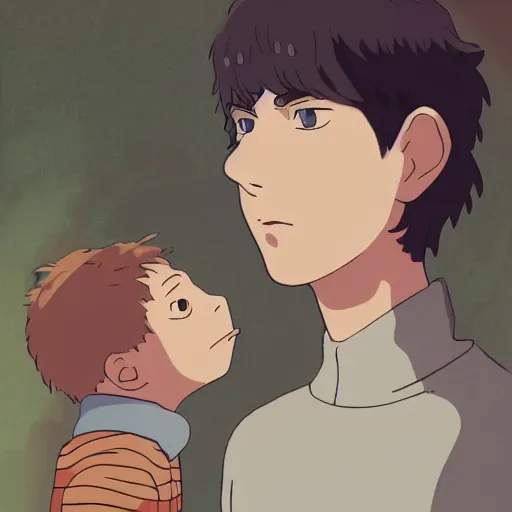 Prompt: friendly boy and small creature ,portrait face made in Ghibli art ,highly detailed art, beautiful scene, sharp focus, smooth, 8k, anime art,