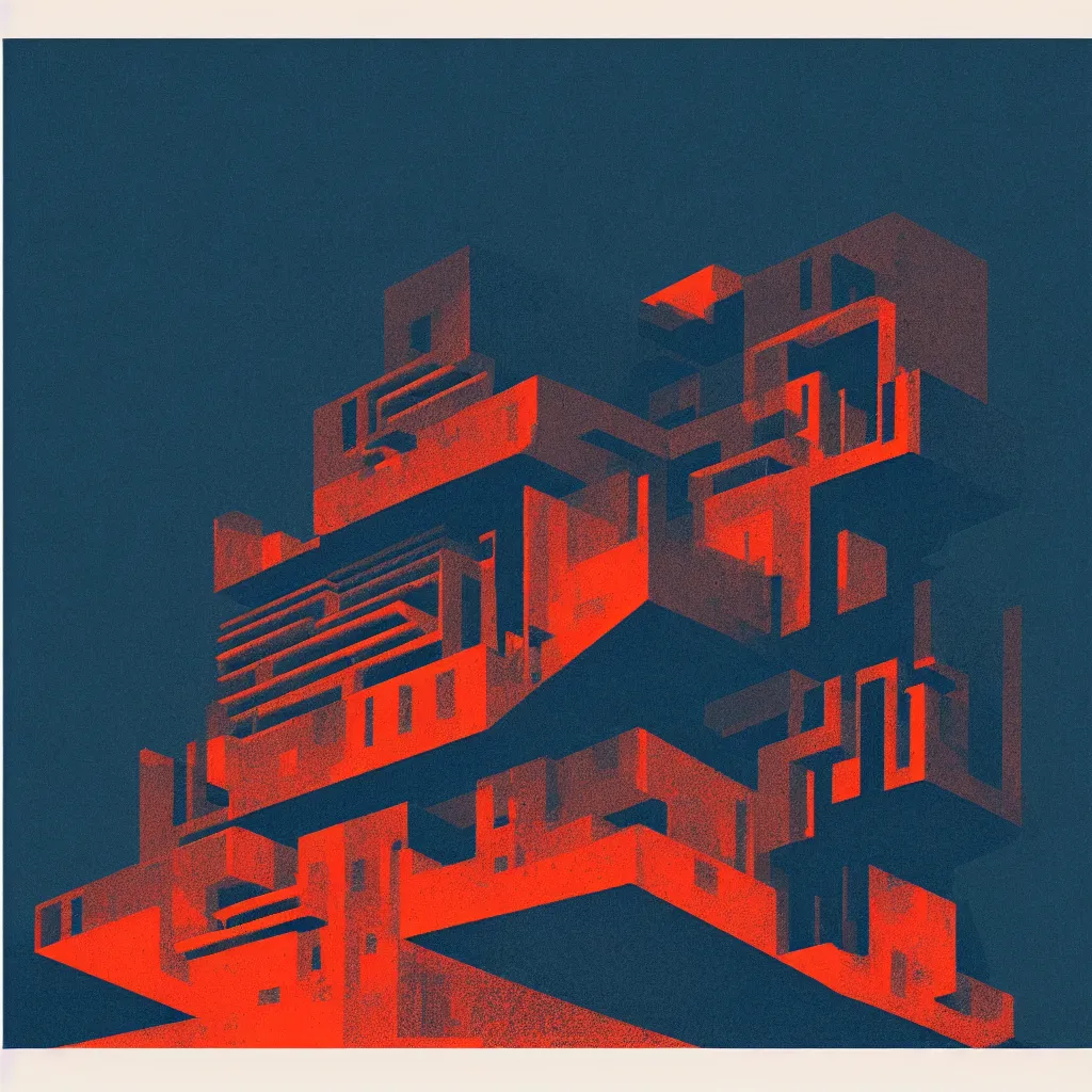 Image similar to costa rica by, mads berg, karolis strautniekas, film noir, stippled light, dramatic lighting, editorial illustration, detailed, fine texture, matte print, art deco, brutalism, dark blue + dark orange, red, black, ( ( habitat 6 7 background ) )