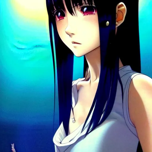 Prompt: portrait Anime girl, cute-fine-face, long black-hair and bangs, pretty face, red eyes, realistic shaded Perfect face, fine details, anime, realistic shaded lighting by Ilya Kuvshinov katsuhiro otomo ghost-in-the-shell, magali villeneuve, artgerm, rutkowski, WLOP, Jeremy Lipkin and Giuseppe Dangelico Pino and Michael, Garmash and Rob Rey