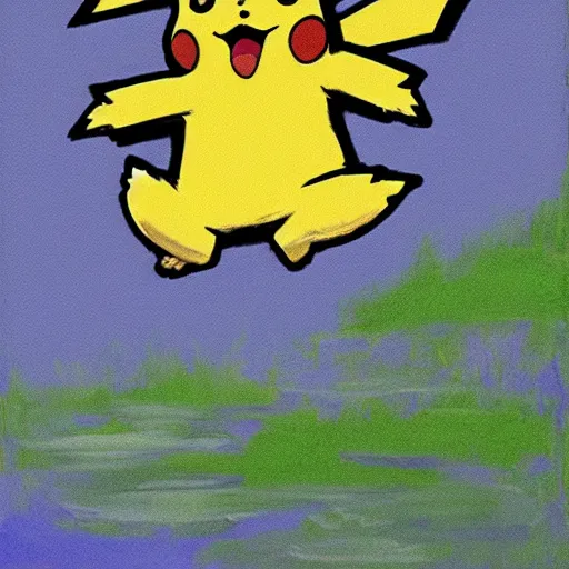 Prompt: pikachu in Claude Monet