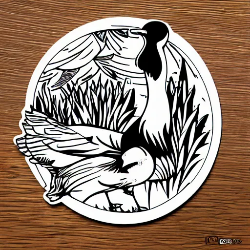 Image similar to goose die - cut vector sticker concept design