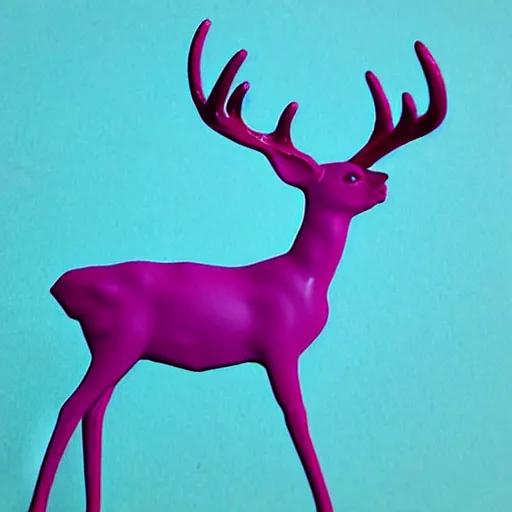 Image similar to Doe Deer Made of Transparent Blue Slime Walking through a Fantasy City