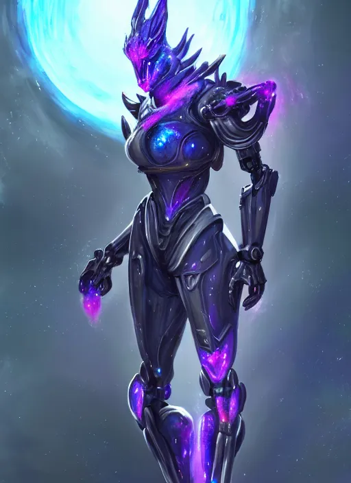 Prompt: cinematic goddess shot, cosmic sized perfectly proportioned stunning beautiful hot anthropomorphic robot mecha female dragon, dragon head, in empty space, floating, nebula sized, larger than galaxies, holding a tiny galaxy, silver, epic proportions, epic size, epic scale, furry art, macro art, dragon art, giantess art, warframe fanart, furaffinity, deviantart