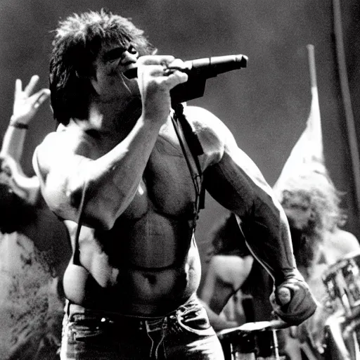 Image similar to hulk performing at woodstock