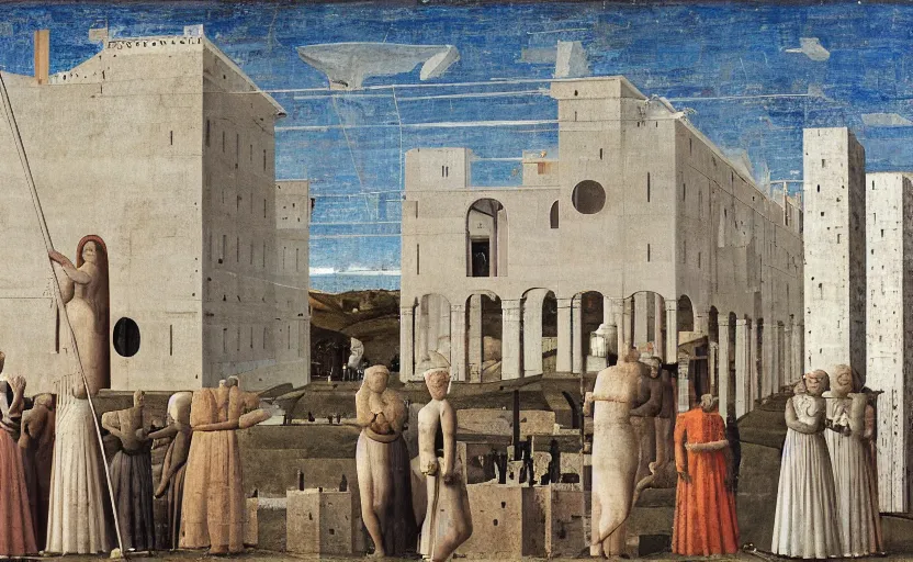 Image similar to a building in the ideal city by piero della francesca