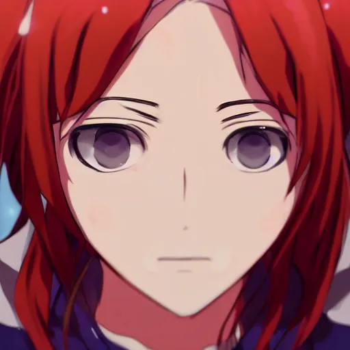 Image similar to High quality portrait of Maki Nishikino. Art by Makoto Shinkai, Crunchyroll, pixiv, danbooru, HD, headshot, cinematic still, detailed anime face, bokeh, digital art, cel shading, vivid colors, ambient lighting