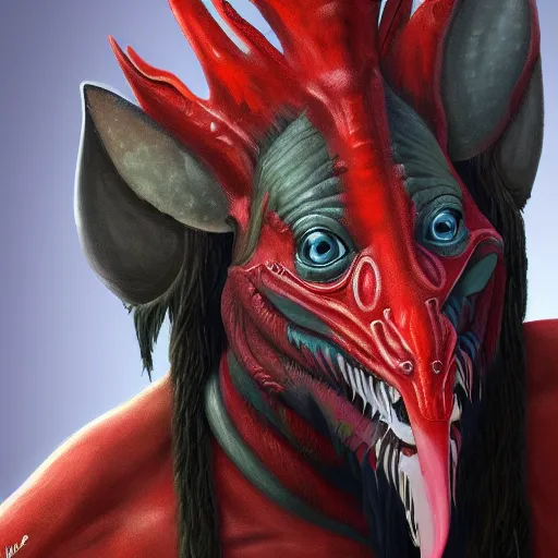 Image similar to character digital painting of a Yautja, hyperdetailed, trending on Artstation