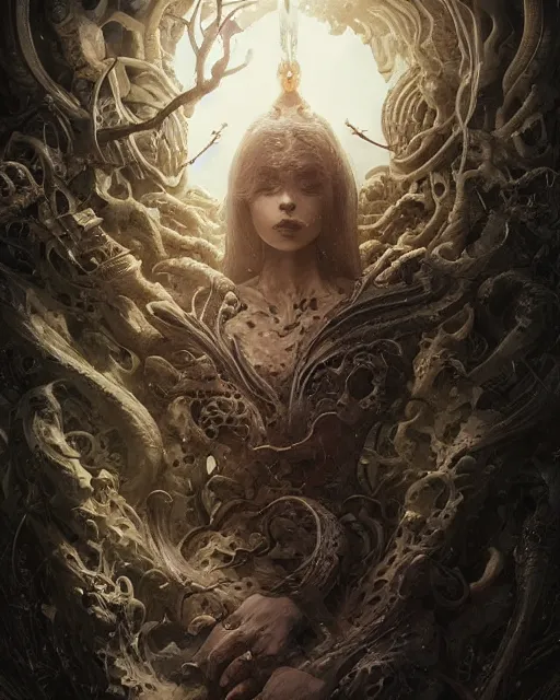 Image similar to The last enemy that shall be destroyed is death, full body image, artwork by artgerm, Luminism, Behance HD, D&D, extraordinary phenomenon, fantasy, intricately detailed, elegant, digital painting, smooth, cry engine, , sharp focus, art by Greg Rutkowski, art by Ruth Asawa, art by Tim Burton, art by Ted Nasmith, art by H.R. Giger