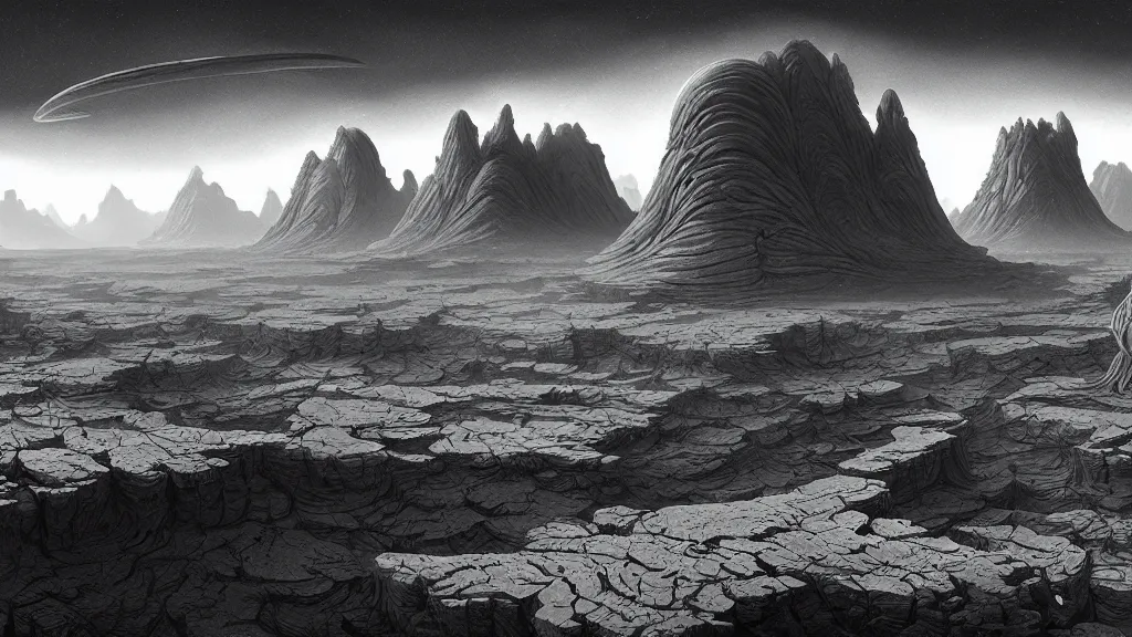 Image similar to an amazing matte painting of alien landscapes, digital art by nico delort, 8 k resolution