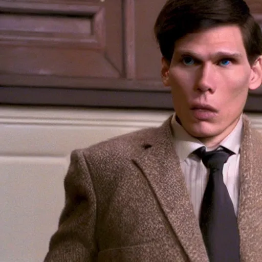 Image similar to Live Action Still of Jerma in Animal House, real life, hyperrealistic, ultra realistic, realistic, highly detailed, epic, HD quality, 8k resolution, body and headshot, film still