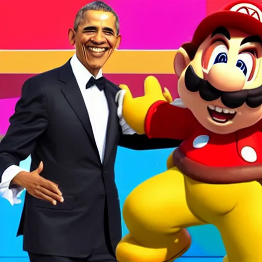 Image similar to “ obama calls bowser gay in mario odyssey. ”