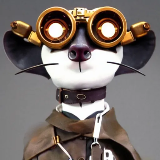 Image similar to a rat with steampunk googles, from Evangelion