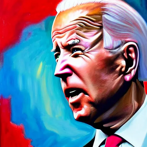 Image similar to Joe Biden confused, artwork by Ivan Seal, abstract, oil painting, 8k, high definition, highly detailed