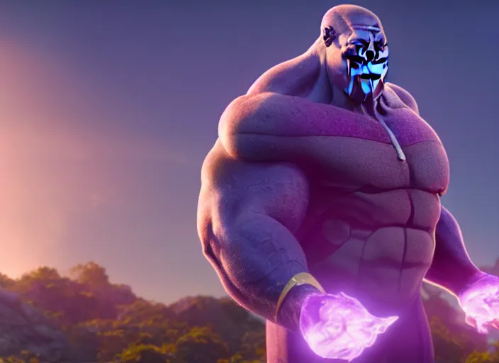 Prompt: animation portrait of thanos, studio ghibli, pixar and disney animation, sharp, rendered in unreal engine 5, clear sky, anime key art by greg rutkowski, bloom, dramatic lighting