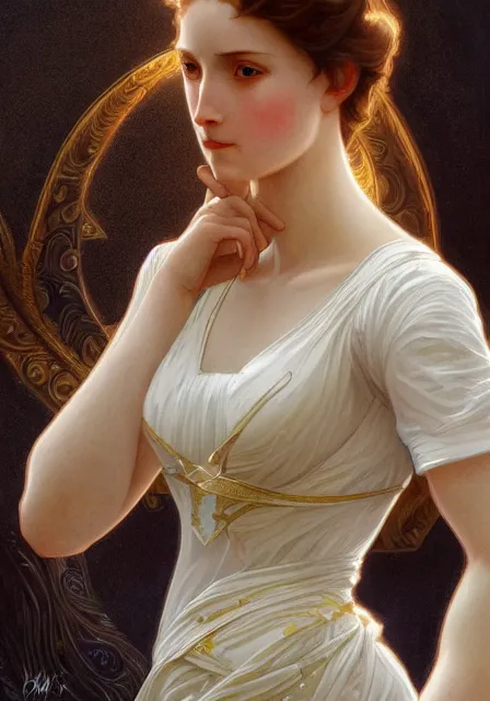 Image similar to hermine, intricate, elegant, highly detailed, digital painting, artstation, concept art, smooth, sharp focus, illustration, art by artgerm and greg rutkowski and alphonse mucha and william - adolphe bouguereau