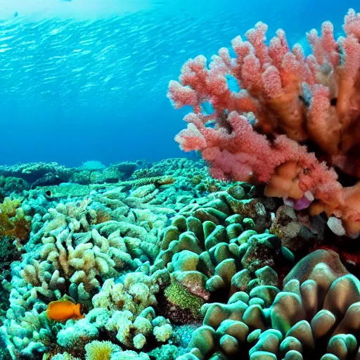 Prompt: award winning photograph of a coral reef