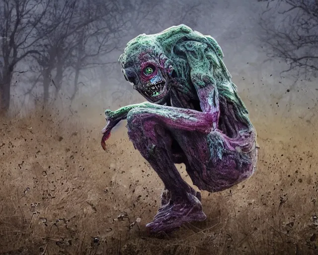 Image similar to 2 0 0 mm wildlife photography of an infected fungal graceful lithe horror giant zombie alien running. highly detailed 8 k. intricate. lifelike. nikon d 8 5 0.