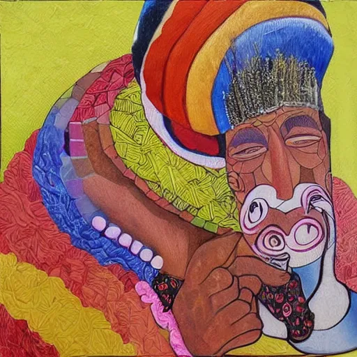 Image similar to artwork by Peruvian artist