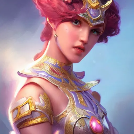 Image similar to Closeup of the video game character Kirby, fantasy, intricate, elegant, highly detailed, digital painting, artstation, concept art, matte, sharp focus, illustration, hearthstone, art by Artgerm and Greg Rutkowski and Alphonse Mucha