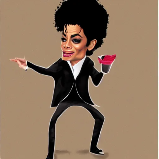 Image similar to caricature of michael jackson, professional, silly