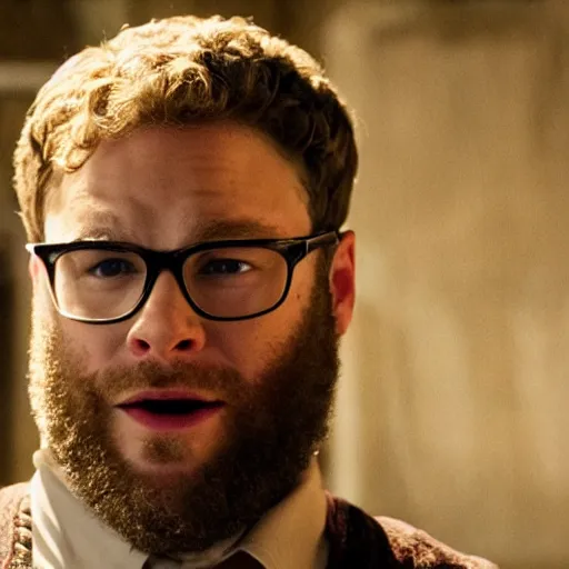 Image similar to stunning awe inspiring seth rogen with a highly detailed face as set the ancient egyptian god, movie still 8 k hdr atmospheric lighting