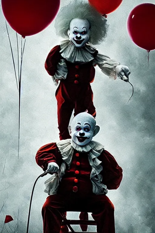 Image similar to ' danny devito as pennywise, it 2 0 1 7, andy muschietti. poster, movie poster, sharp, coherent, clean, artistic, award winning poster!!!!!!!