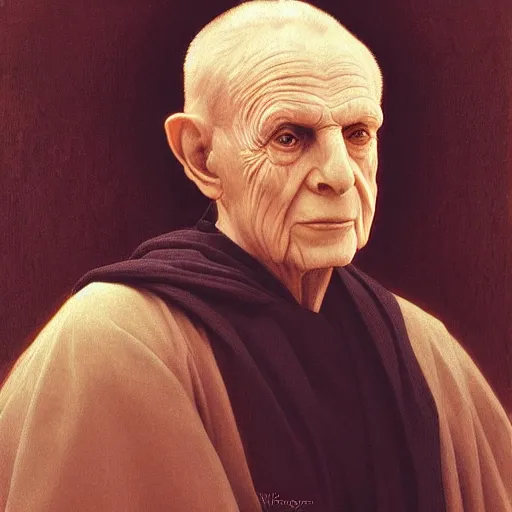 Image similar to Painting of Emperor Palpatine. Art by william adolphe bouguereau. During golden hour. Extremely detailed. Beautiful. 4K. Award winning.