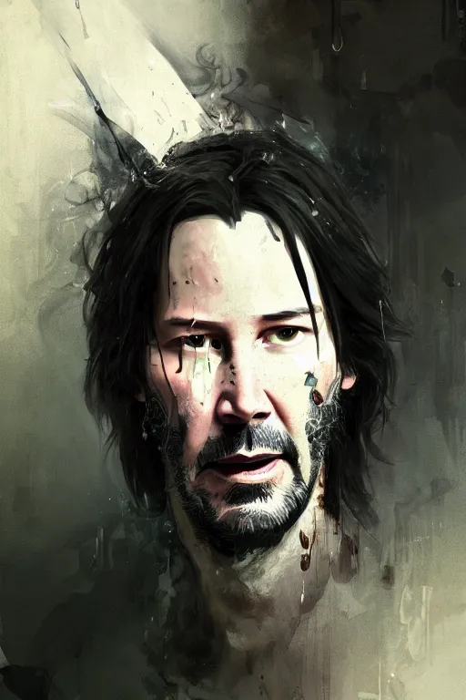 Image similar to keanu reeves, sorceror, lord of the rings, tattoos, decorative ornaments, by carl spitzweg, ismail inceoglu, vdragan bibin, hans thoma, greg rutkowski, alexandros pyromallis, perfect face, fine details, realistic shading, photorealism