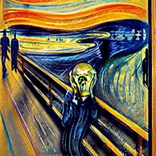 Image similar to the scream in a realistic setting