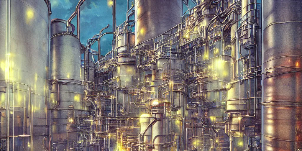 Prompt: macro lens photograph of clean modern carbon capture facility inside a gated community, detailed textures, hyper realistic, vibrant colors, cinematic lighting, industrial art style, climate change, digital art painting by greg rutkowski, cinematic, concept art, 35mm grain filter, artstation