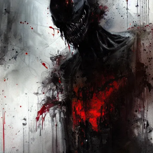 Prompt: zombie venom symbiote, painting by jeremy mann