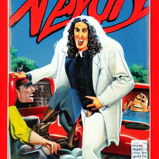 Image similar to Weird Al Yankavic on the cover of MAD MAGAZINE coverart stly Al Gaffee