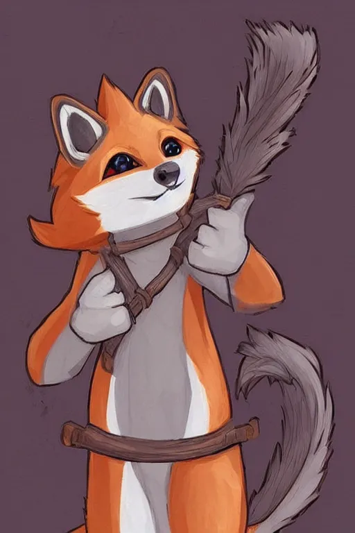 Image similar to a cute medieval anthropomorphic fox with a fluffy tail, comic art, trending on furaffinity, cartoon, kawaii, backlighting, furry art!!!, cool shading, concept art