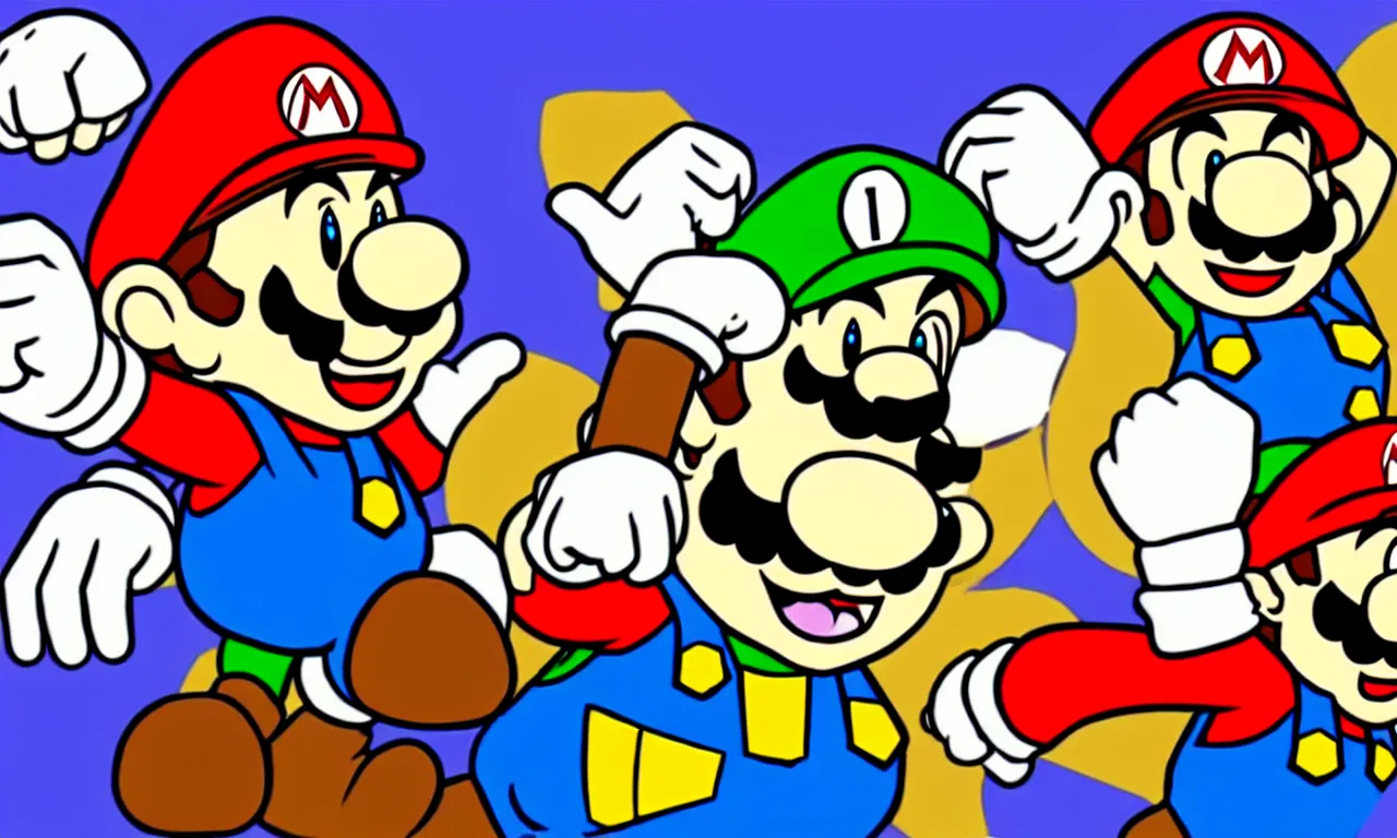 Image similar to super mario in the style of dexter's laboratory cartoon