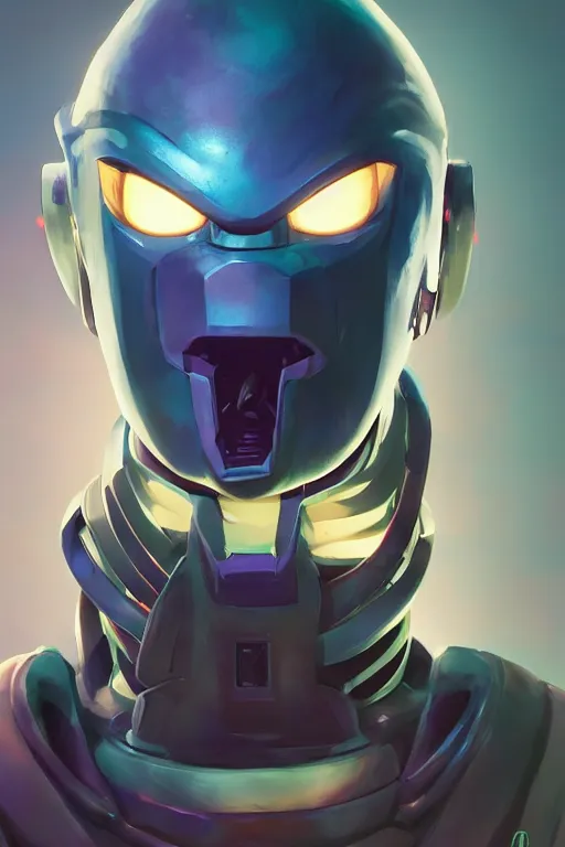 Image similar to epic mask helmet robot ninja portrait stylized as fornite style game design fanart by concept artist gervasio canda, behance hd by jesper ejsing, by rhads, makoto shinkai and lois van baarle, ilya kuvshinov, rossdraws global illumination radiating a glowing aura global illumination ray tracing hdr render in unreal engine 5